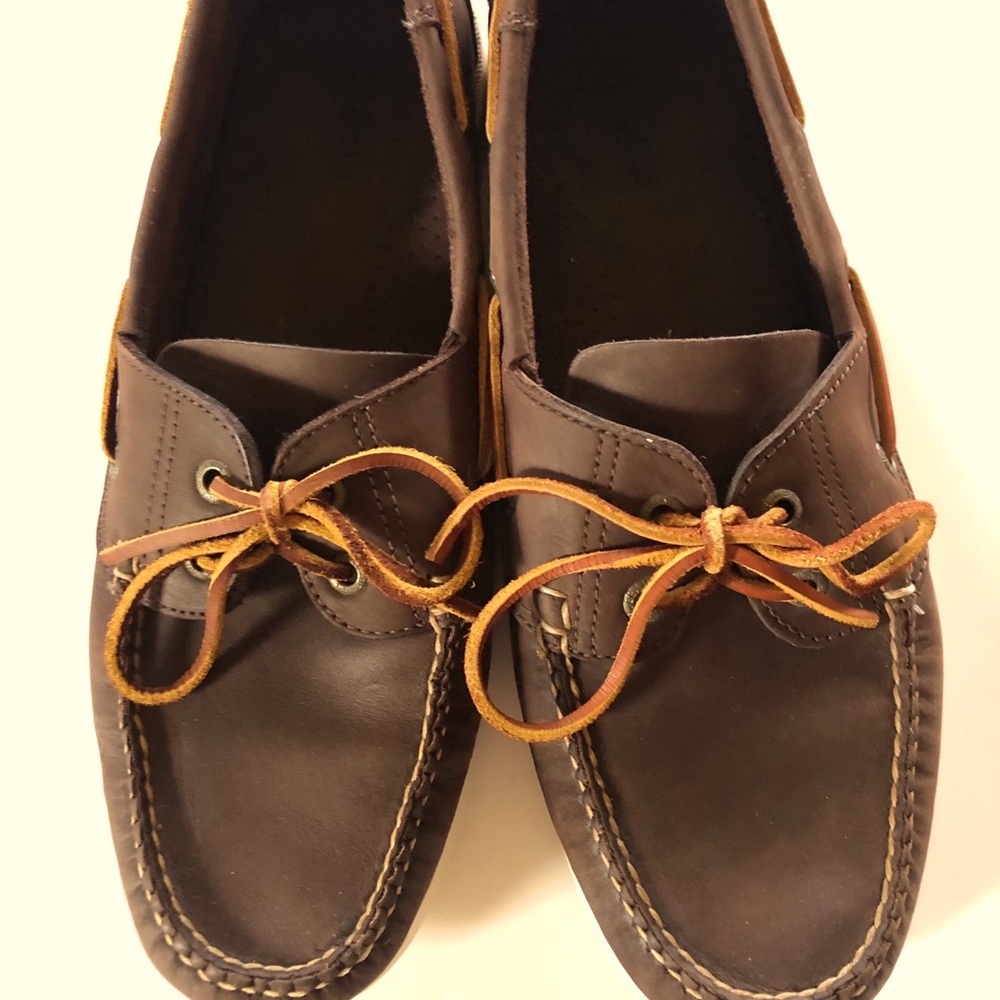 LL BEAN CHOCOLATE BOAT DECK SHOES SIZE 11 D